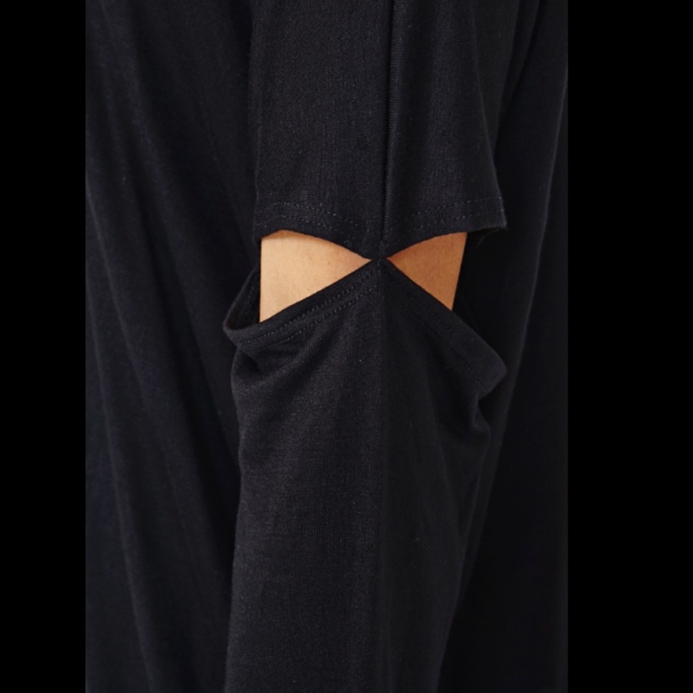 Nasty Gal Slashed Dolman Tee Black - Picture 6 of 7